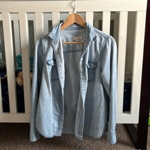 Hatch maternity jean shirt L